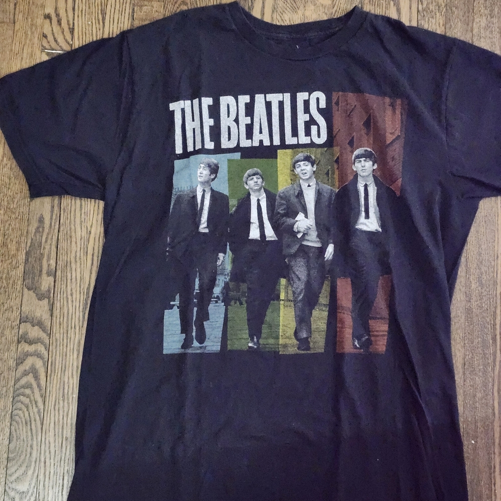 Beatles T-Shirt Black Cotton Apparel Size L